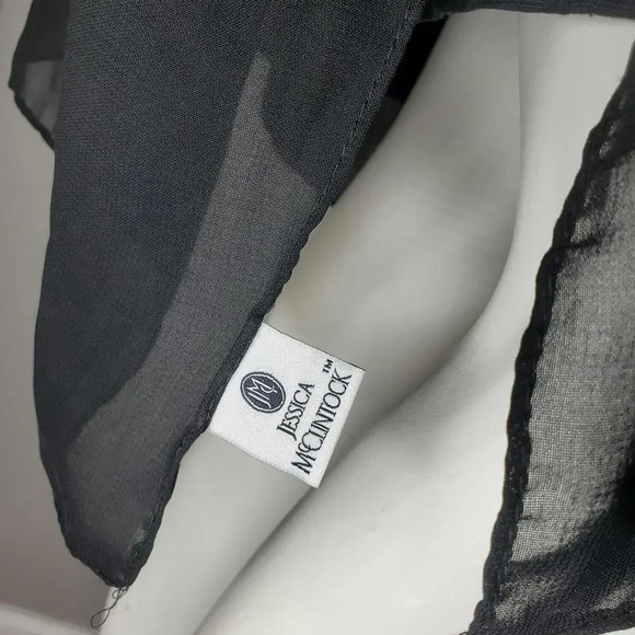 Jessica Mcclintock Vintage Black Silver Studded Kimono - Picture 8 of 16